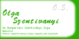 olga szentivanyi business card